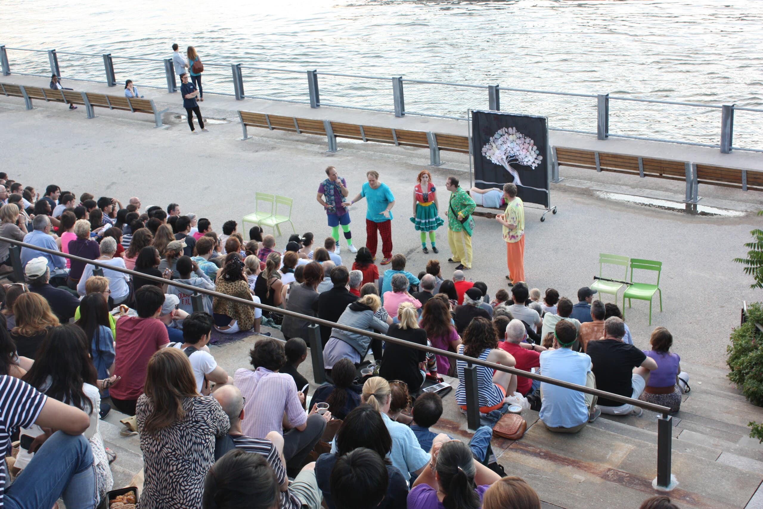 Shakespeare at Sunset performance in Brooklyn Bridge Park