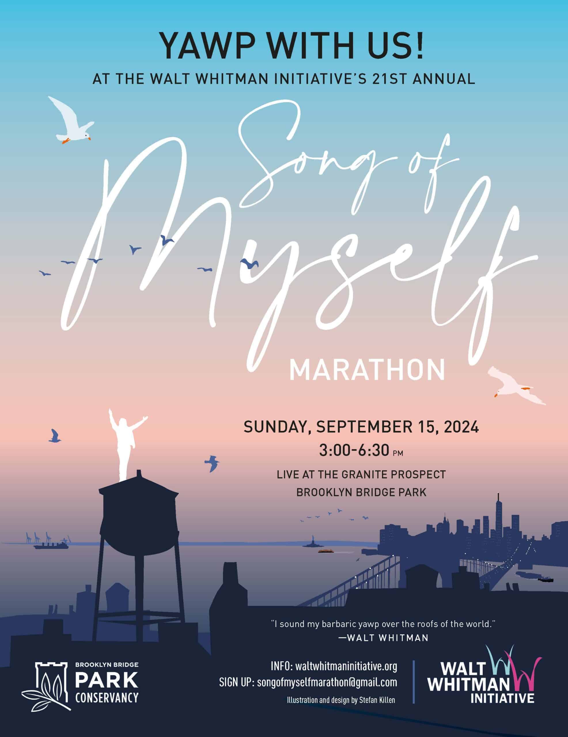 Walt Whitman Initiative Song of Myself Marathon Poster 2024